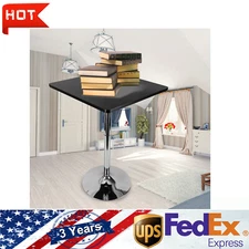 Pub Table Black Bar Table Rectangular Shape Indoor Height Adjustable 27.6-35.4"