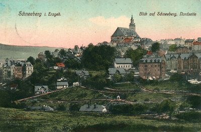 Postcard * Schneeberg i. Erzgeb. - view of Schneeberg north side (AB) 20889