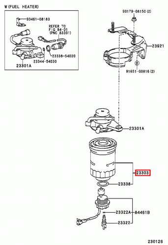 Genuine LandCruiser 80 Series Prado 90 120 Series 1HD 1HZ 1KZ 3L 1KD Fuel Filter - Picture 15 of 20