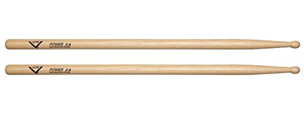 (TG. 5a) Vater American Hickory Power 5A Bacchette per batteria - NUOVO