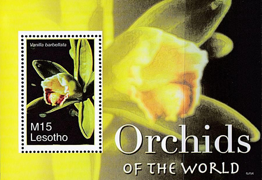 LESOTHO 2007 ORCHIDS/FLOWERS S/S #1 MNH  💲FREE SHIPPING💲