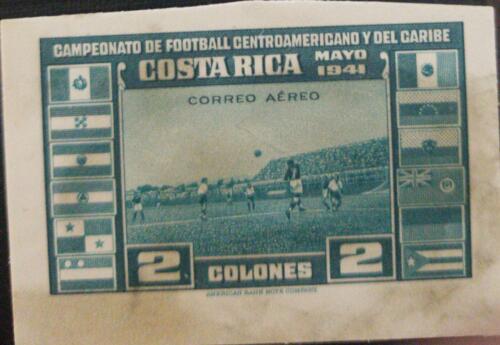 J) 1941 COSTA RICA, 2 COLONES GREEN, CENTRAL AMERICAN AND CARIBBEAN FOOTBALL WOR - Picture 1 of 1