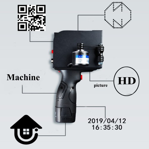 Handheld Inkjet Printer 600DPI Ink Date Text QR Code Barcode Logo Machine - Picture 5 of 8