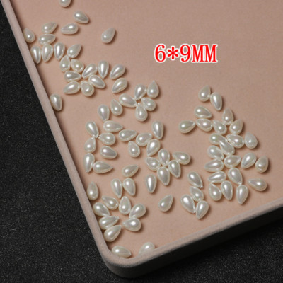 4Pcs Half-drilled TEARDROP Sea Shell Pearls for making Earrings Pendant 6x9mm