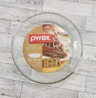 Pyrex  9.5" Flavor Saver Pie Plate 229  Fluted Rim Handles  Clear Textured  2008