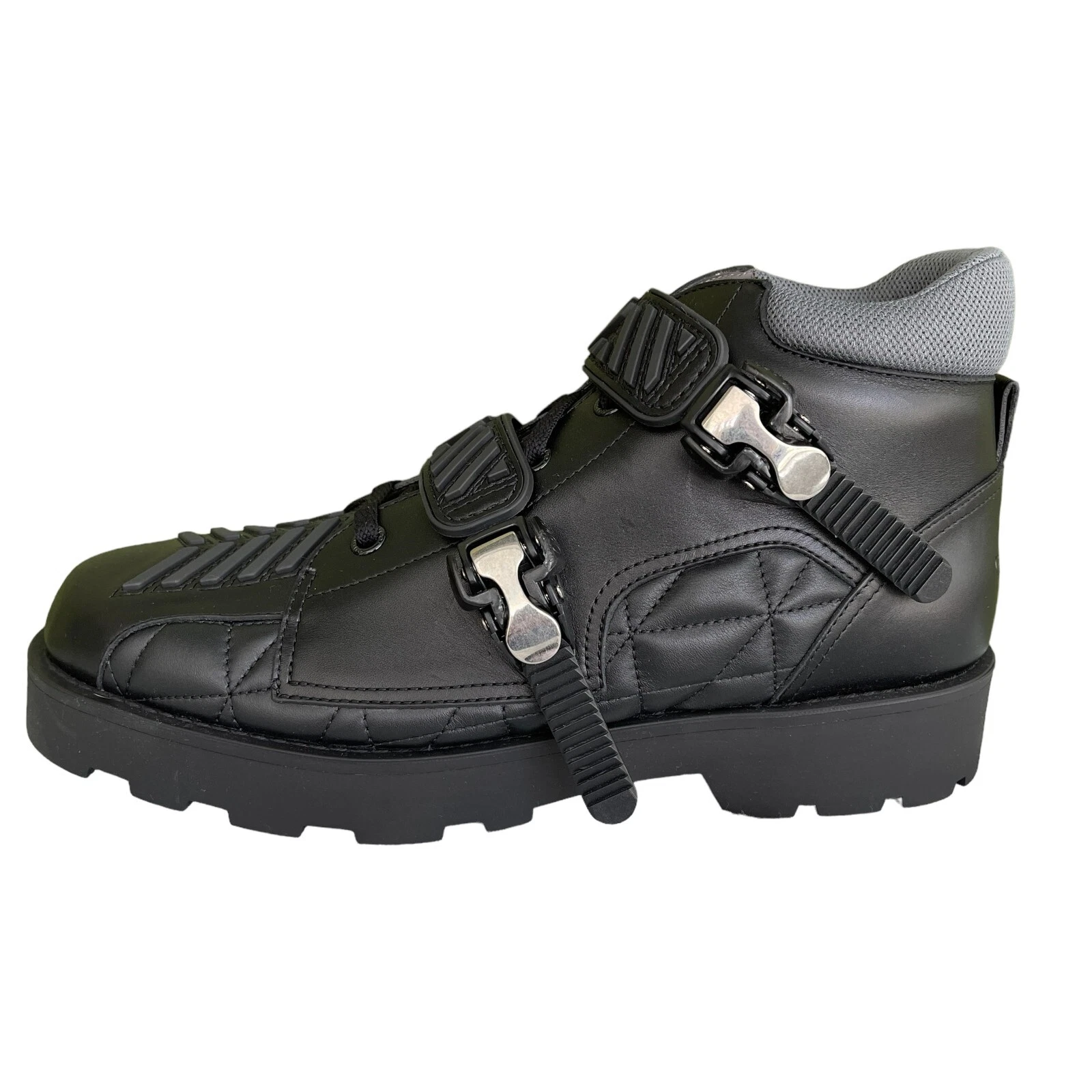 Gucci 718665 Chaussures Baskets Homme Cuir Noir Québec Haut Mollet, Tailles
