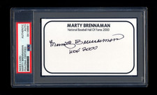 MARTY BRENNAMAN SIGNED MINT INDEX CARD PSA/DNA SLABBED AUTOGRAPHED HOF REDS