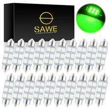 20 x SAWE 41mm 42mm 6SMD LED Dome Map Interior Light Bulbs 578 211-2 212-2 Green