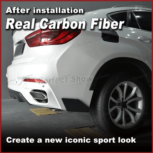 Parachoques trasero de carbono Splitter Flap enfoque lateral para BMW X6 F16 paquete M 14-17 - Imagen 3 de 12