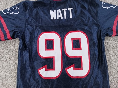 NFL Team Apparel Youth Jersey M 8/10 Texans 99 Watt Blue Polyester - Picture 9 of 10