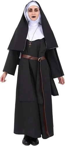 ANINECT Women's Nun Black Cosplay Costume