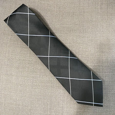 Michael Kors Men's Neck Tie York Grid Black Silk Blend NWT