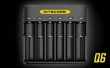 Nitecore Q6 Six Slot Charger, for 16340 RCR123A 14500 18350 and more