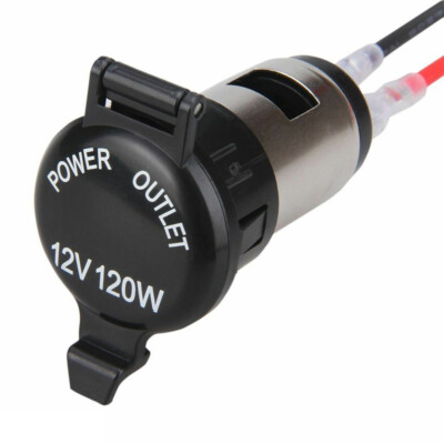 Waterproof 12V Boat Motorcycle Car Cigarette Lighter Socket Power Plug  Outlet SS