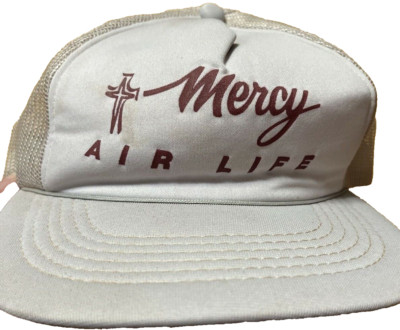 Hat Mercy Air Life Cap Beige Adult Snapback Mesh Adjustable Clean
