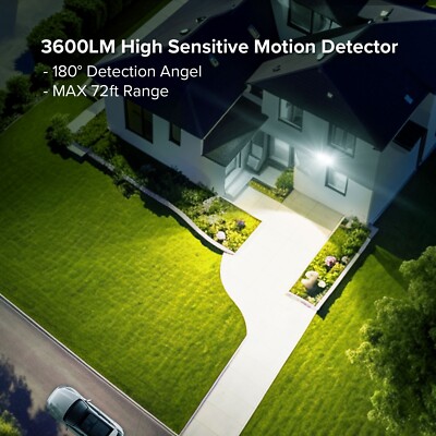 SANSI 36W LED Motion Sensor Security Light - 3600 Lumens, Dusk To Dawn, IP65, 5000K Daylight 10 thumbnail image