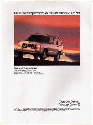 1991 Vintage ad Jeep Cherokee Limited retro Auto Vehicle Photo 12/26/23 ...