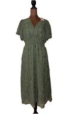 Baltic Born June Smocked Midi Dress Medium   NWT