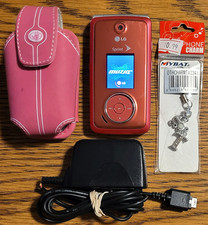 LG Muziq LX570 - Pink  Sprint  Cellular Flip Phone -Super Rare Color / Bundled