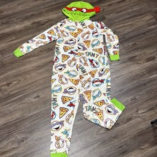 Adult Teenage Mutant Ninja Turtles Pajamas Zip Up Hooded Costume Unisex XL 16/18