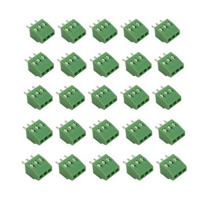 3-Pin 2.54mm Pitch 150V 6A PCB Mount Screw Terminal Block Connector - 20 Pcs