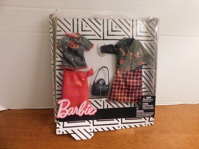 Barbie Punk Rock Fashion Pack Red & Black Roses Outfit Set FKT28 - New