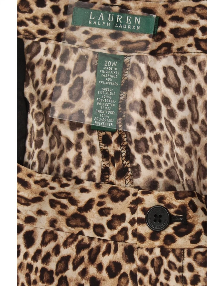 RALPH LAUREN Womens Pegged Chino Shorts US 20 3XL W40 Brown Animal Print BJ08 - Image 3 of 3
