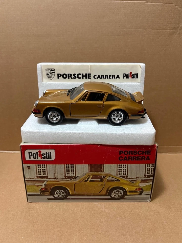 POLISTIL PORSCHE 911 CARRERA RS 1973 BRONZE 1/25 DIECAST METAL ITALY BOXED S82 - Immagine 3 di 3