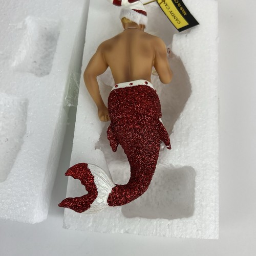 December Diamonds Merman Candy Cane Hanging Christmas Ornament 2009 Cocktail IOB - Picture 5 of 9