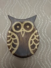 Handcrafted Natural Wooden Owl Trinket Dish / D cor
