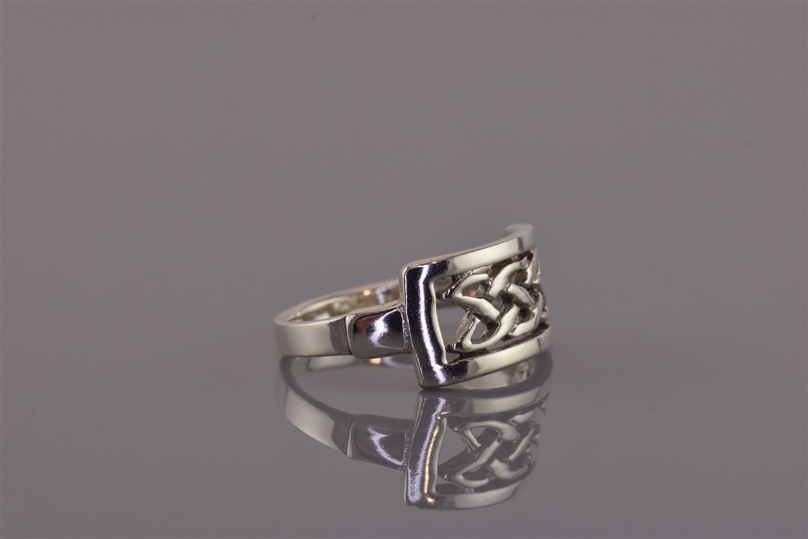 Sterling Silver Framed Rectangular Celtic Tribal … - image 2