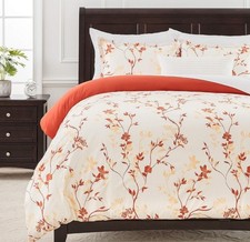 Premium Floral Duvet Cover Set - Duvet Cover 68  x 90   Twin Floral Orange VV