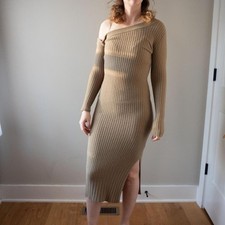 Express Assymetrical Neck Bodycon Sweater Dress Size XS NWT