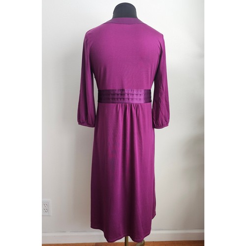 EUC Boden Women's Purple Silk-Cotton Blend Jersey Scoop Neck Midi Dress 10 L - Picture 4 of 9