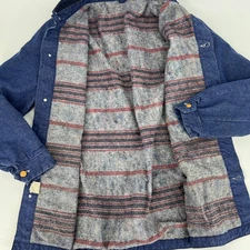 Vintage USA Wrangler Blue Bell Sanforized Blanket Lined Chore Jacket Denim Sz 42