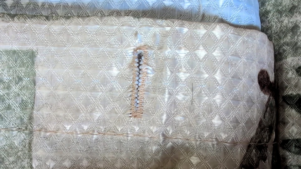 SHOWER CURTAIN. GREEN LEAF AND DRAGONFLY. GREEN TAN. Sz 70" x 70" - Image 2 of 4