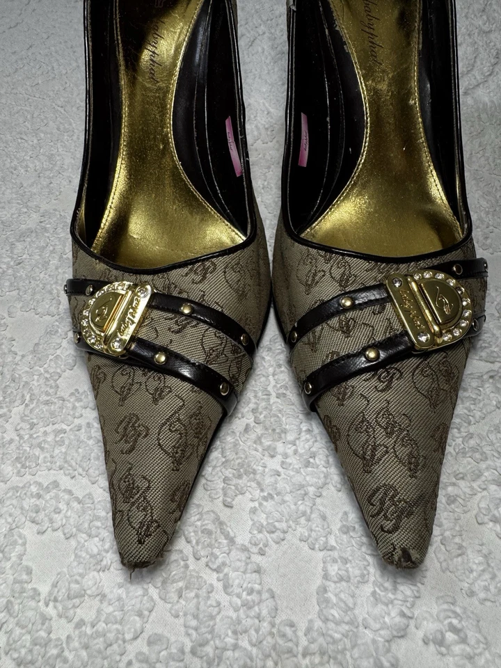 Baby Phat Heels Size 10B Tan/Brown with Signature Cat Design - Image 2 of 4