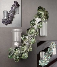 14mm Color Changing Green/Purple CFL Glass Drop Down Attachment Adapter