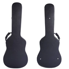 41" Acoustic Hard Guitar Case Wooden Hardshell Carrying Box Black