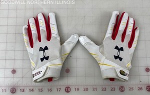 Under Armour UA F7 'Always Open' White Graphic Football Receiver Gloves Size M