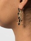 100% AUTH NEW WOMEN SAINT LAURENT CASSANDRE GOLD TONE BRASS SINGLE LOGO EARRING — photo 4