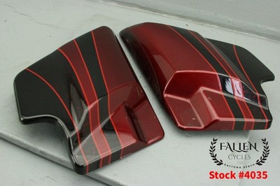 2011 Harley Road Glide CVO Side Frame Cover Panel Set RIO RED BLACK EMBER  #4035