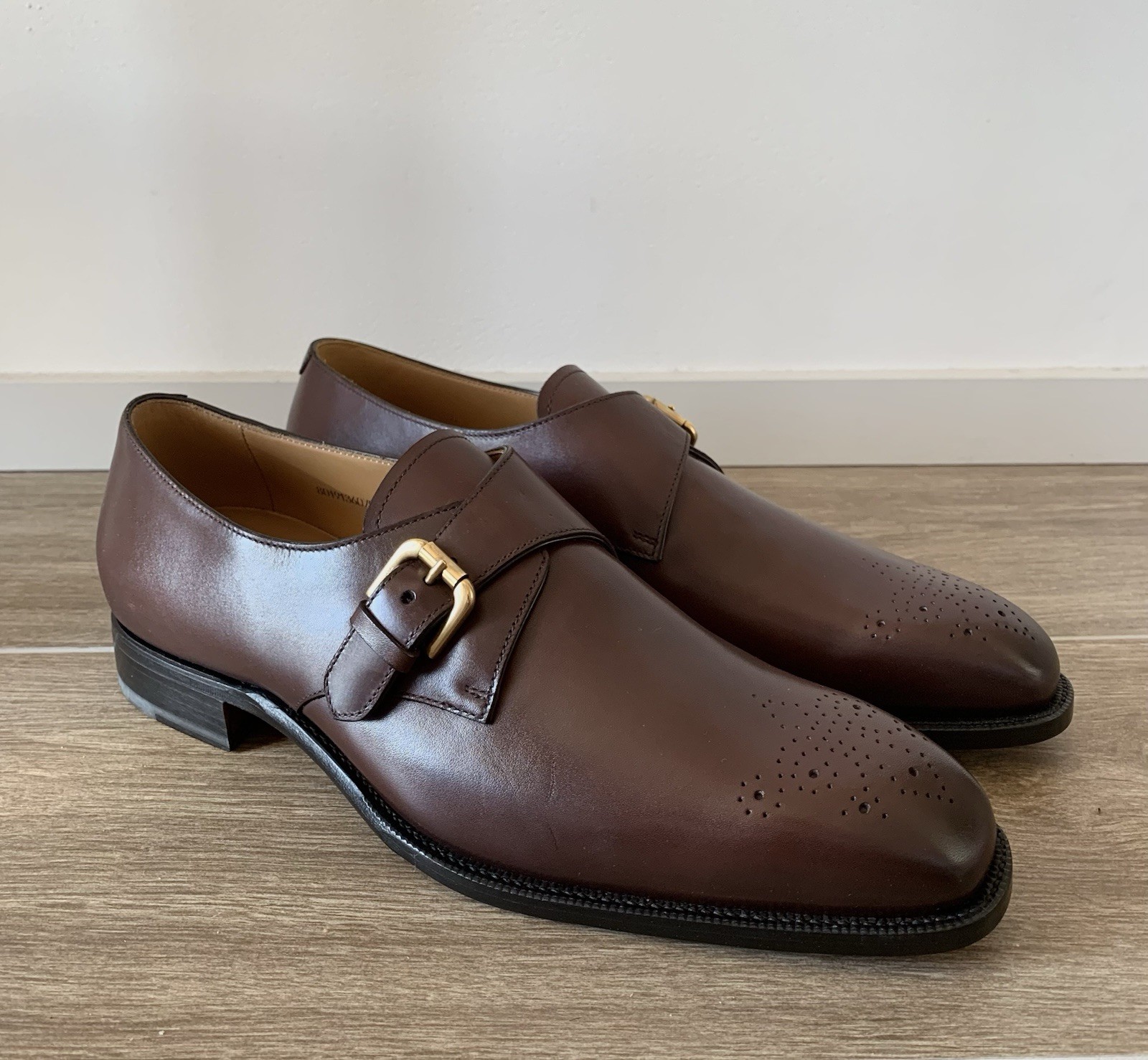 Ralph Lauren Purple Label Dark Brown Darnell Monk Shoes in size 10.5D thumbnail 4