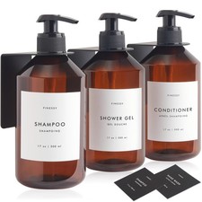 Refillable Shampoo and Conditioner Dispenser Wall Bottles with Pump, Bathroom...