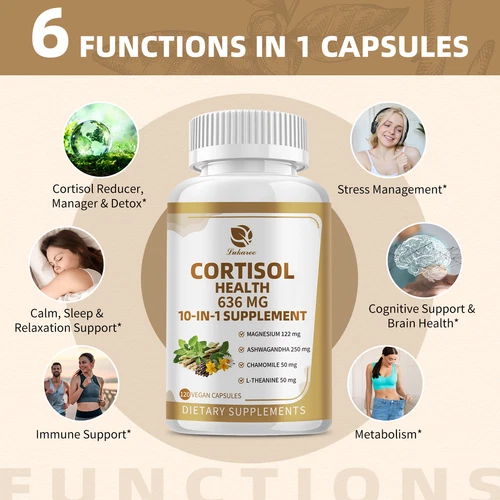 10-in-1 Cortisol Supplements with Magnesium, Ashwagandha, Chamomile, L-Theanine - Picture 5 of 10