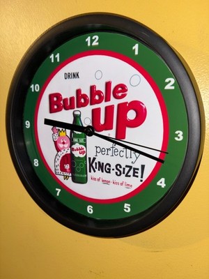 Bubble Up Cola Soda Fountain Diner Kitchen Restaurant Bar Clock Retro Sign
