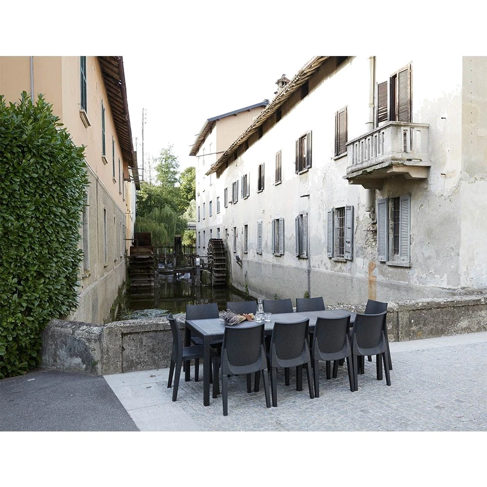 PROGARDEN Silla apilable de exterior efecto ratán REGINA-61X54X82CM (4UD)