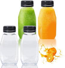 4 PCS 250Ml Plastic Bottles - Small Milk Bottle with Lids, Reusable Milk Bottles