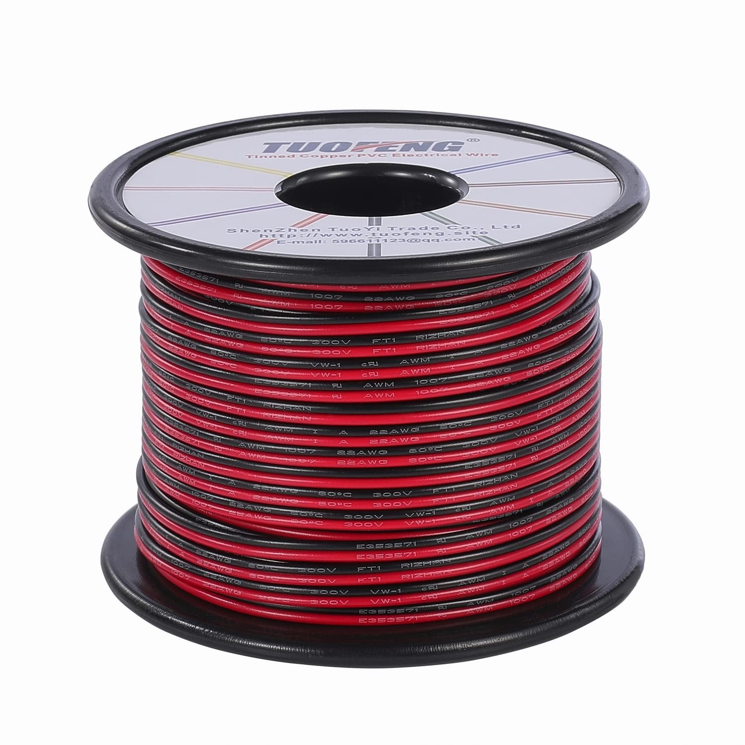 22awg Electrical Wire 100 ft 22 Gauge Led Wire 2 Pin Extension Cable Wire Red...