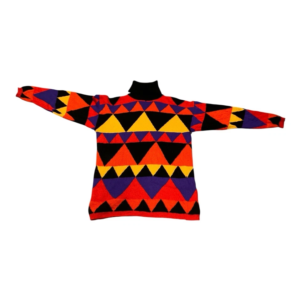 Suéter Neiman Marcus Cashmere Multicolor Cuello Alto Mujer’s Talla M Foto 4 de 4